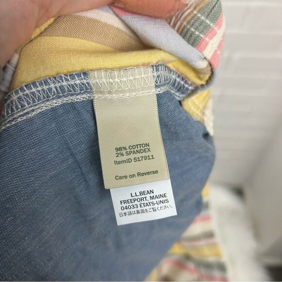 L.L.Bean Plus Size Women's Lakewashed Dock Shorts, Mid-Rise Stripe Size 20W - Picture 4 of 12